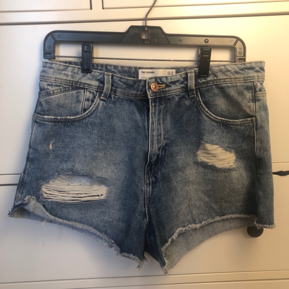 High waisted jean short